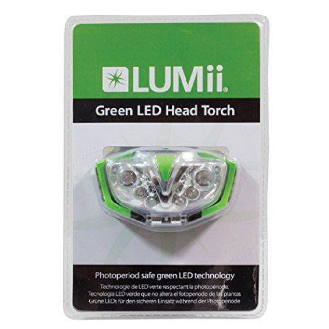 lumii led head torch green, packaging